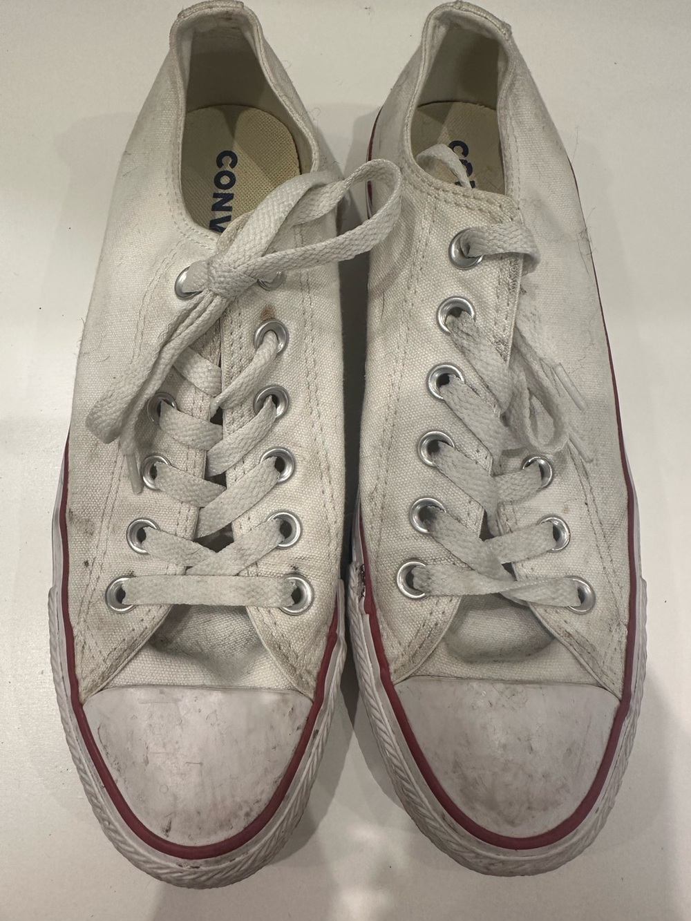 Converse White Low Top Chucks - Women’s 8